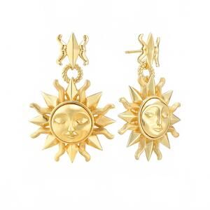 NEW CAPUCINE DE WULF women's soleil drop earrings in gold